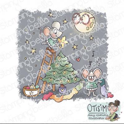 Stamping Bella Stempel - Christmas Mice Decorating the Tree